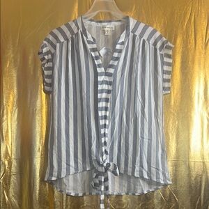 Faith and Joy Blue, White blouse